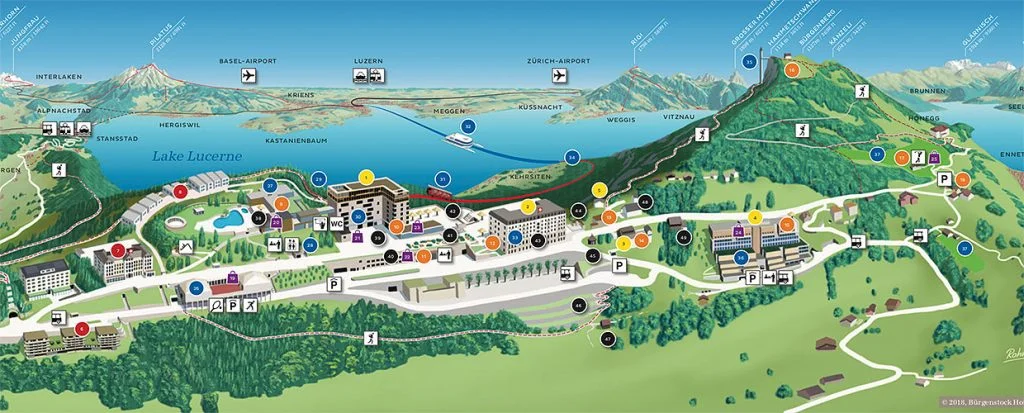 Burgenstock Resort and Alpine Spa Panorama Map